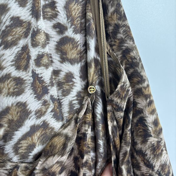 Helmut Lang Silk Overlay Tank Top Tie Side Leopard Print Sz Small NWT Orig $320 - Picture 10 of 14